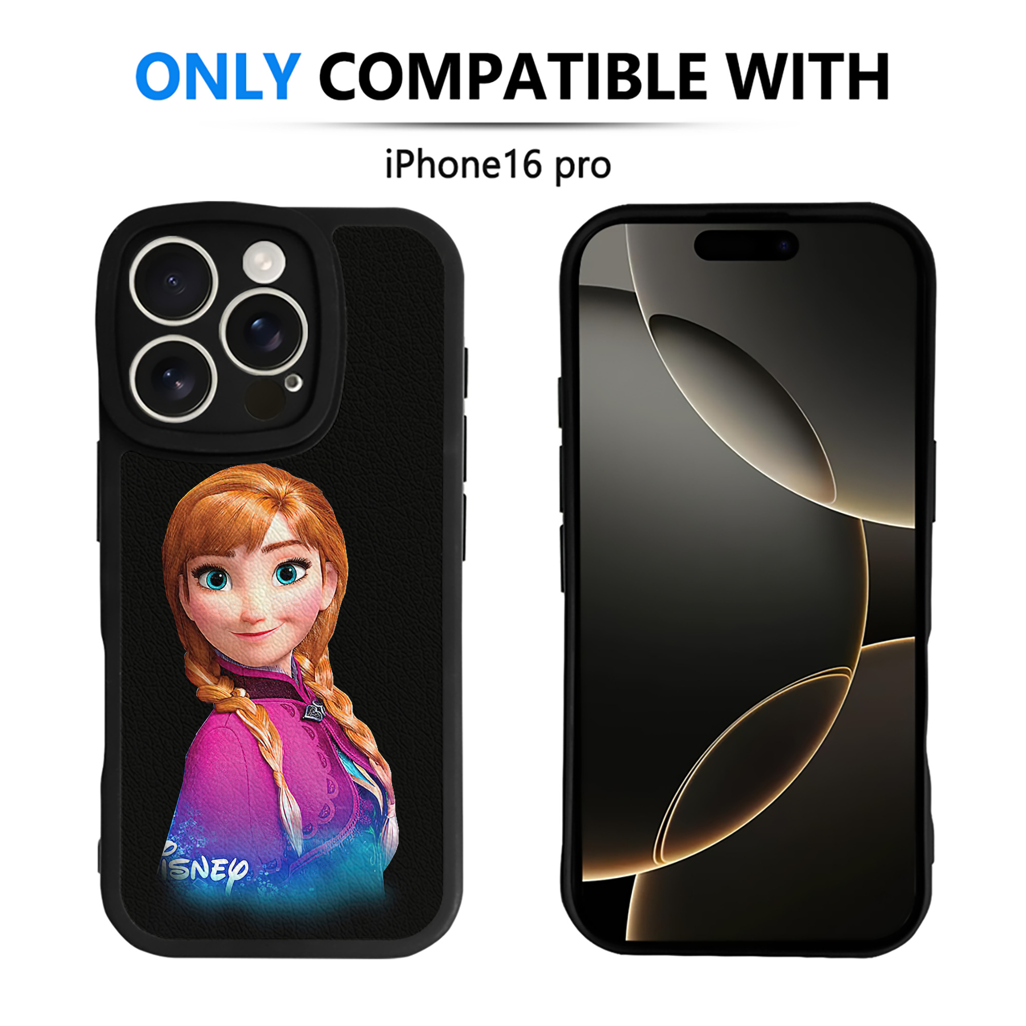 （画像用） アナと雪の女王 アンナ エルサ Frozen Anna Elsa 【iPhone 16シリーズ対応】シリコンスマホケース（レザー調） 材質：シリコン